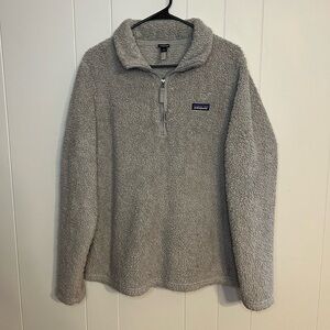 PATAGONIA I Los Gatos Light‎ Grey Soft Fleece Sherpa 1/4 Zip Pullover Size XL